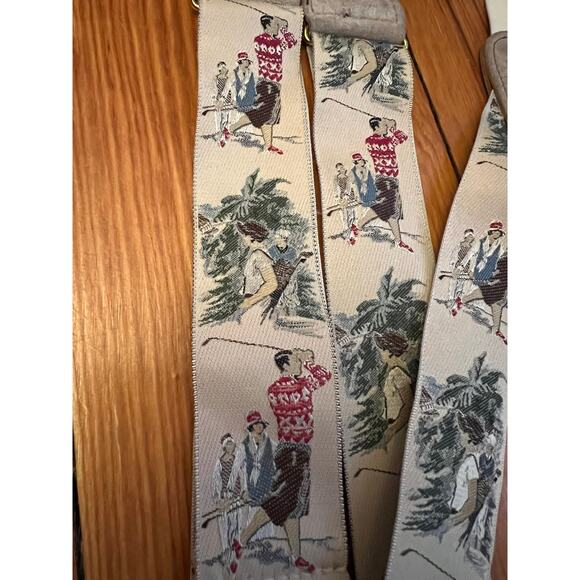 VINTAGE Trafalgar Limited Edition Silk Golf Theme Braces Suspenders - Picture 4 of 7